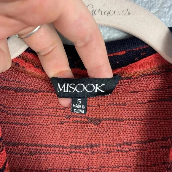 MISOOK Orange Open Front Blazer Cardigan Jacket Womens S Shoulder Pads - Picture 2 of 8